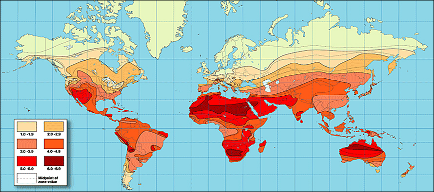 World Solar Map